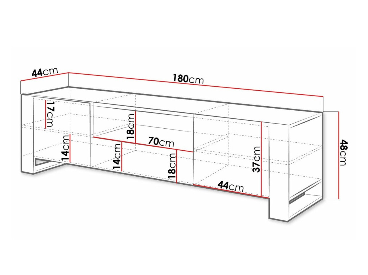 TV-Möbel Socius (Wotan Eiche + Anthrazit)