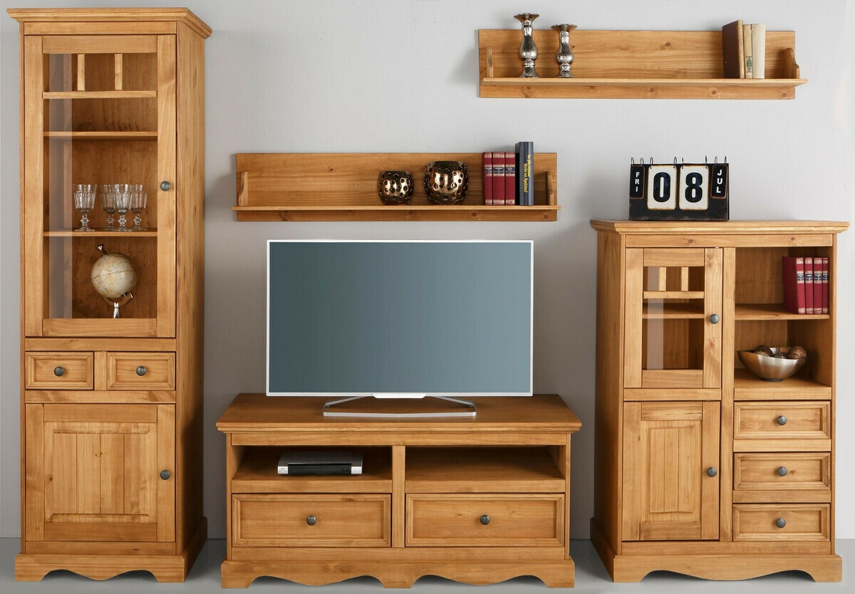 Eine Reihe hängender Regale Fentivo 106 (Kiefernholzoptik)