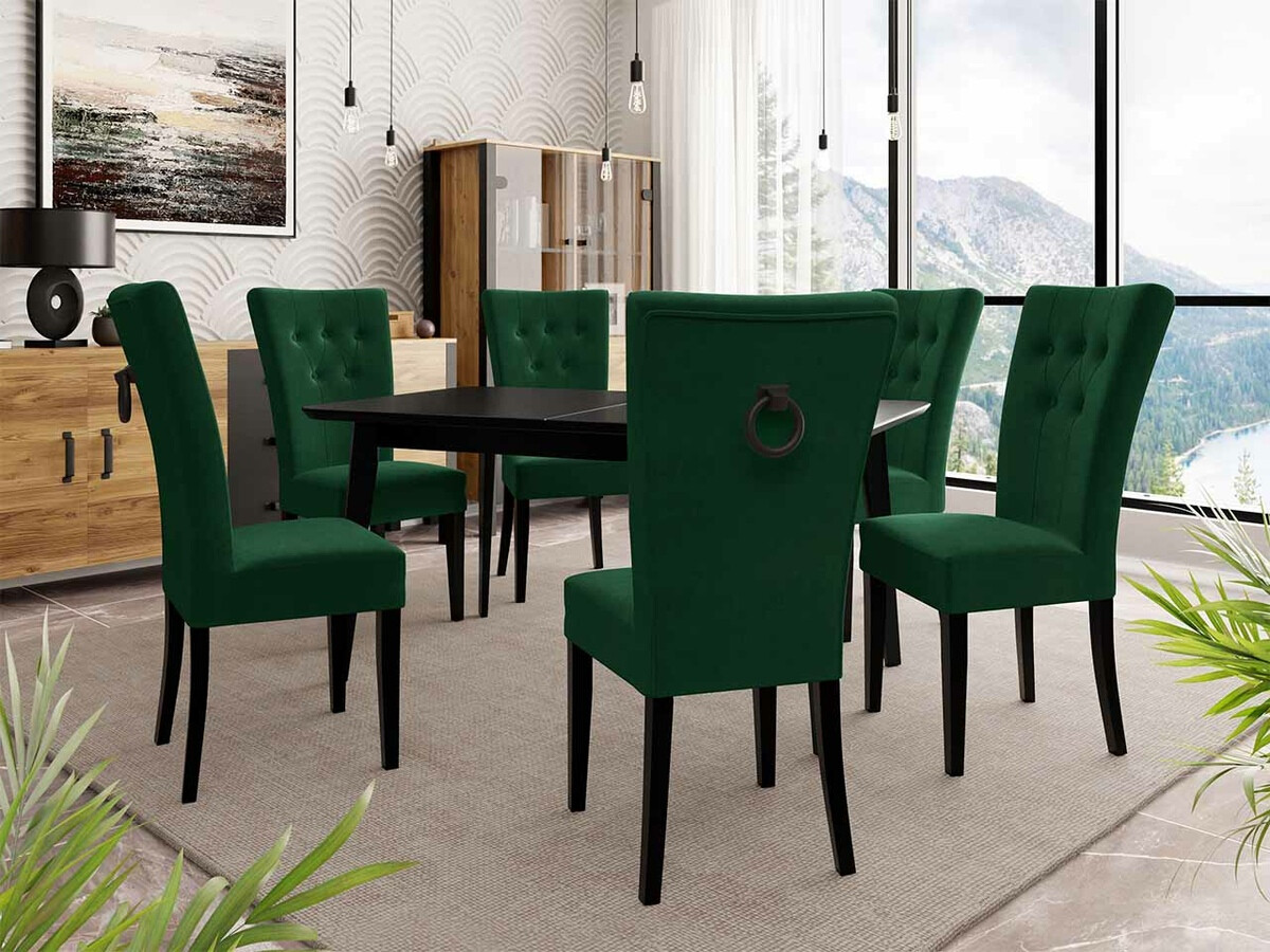 Essgruppe Racine 144 (Schwarz + Magic Velvet 2225)