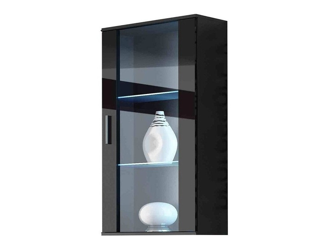 Hängeschrank Tornola 103 (Schwarz + Schwarz glänzend)
