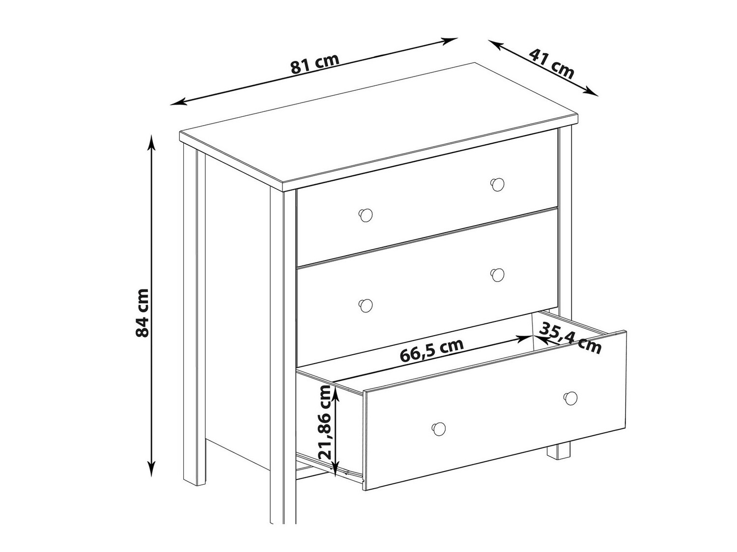 Kommode Denton 1425 (Grau)
