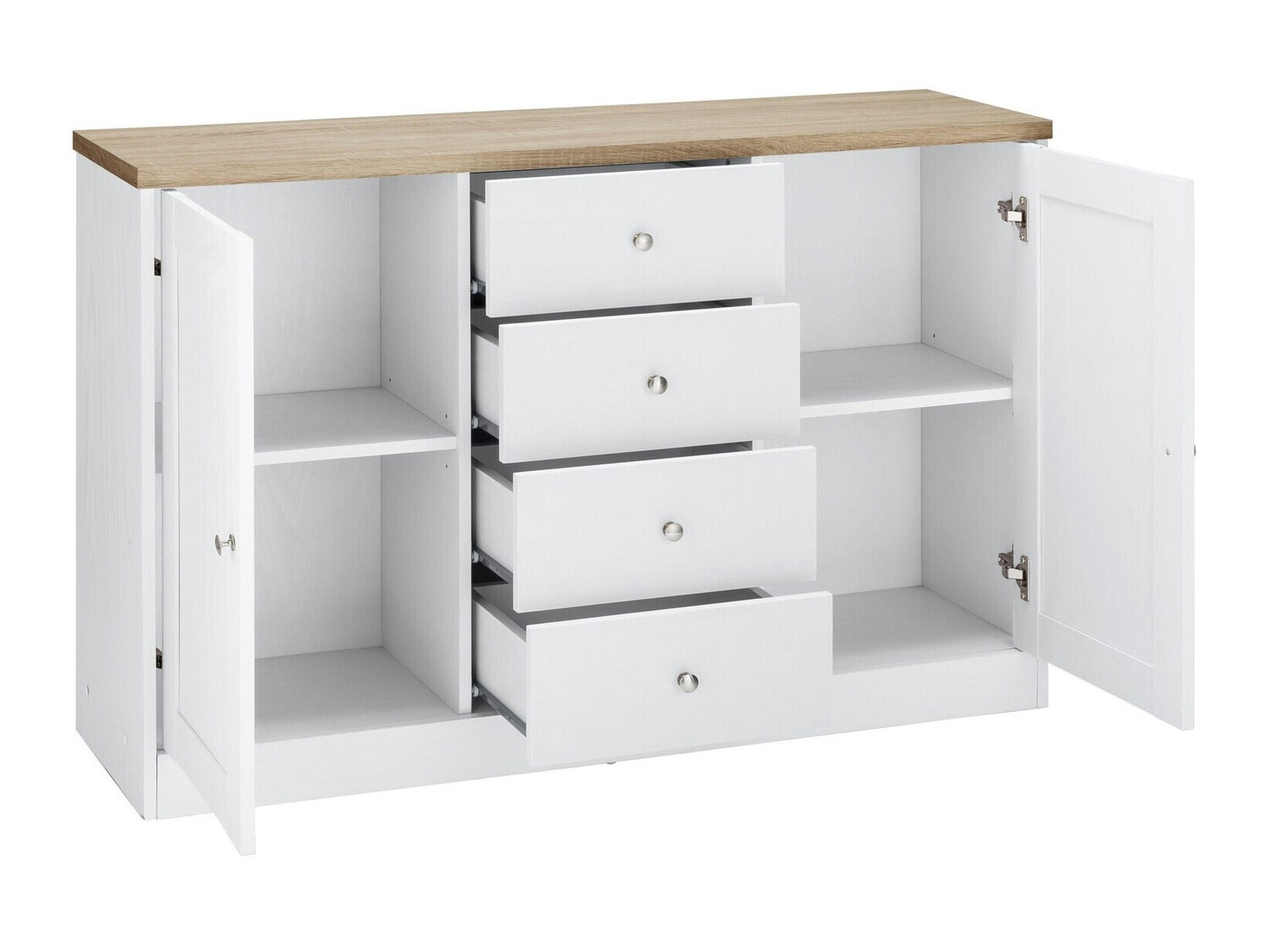 Kommoden Cirtene 105 (Weiss + Eichenholzoptik)