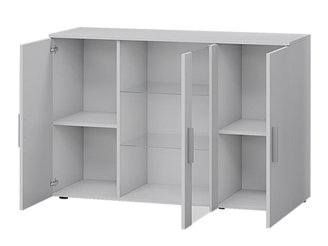Sideboard Tornola 106 (Schwarz + Schwarz glänzend)