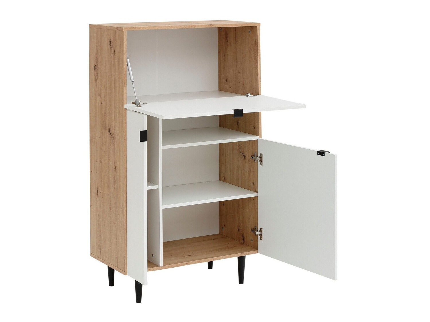 Sideboard Denton 1436 (Weiss + Artisan-Eiche)