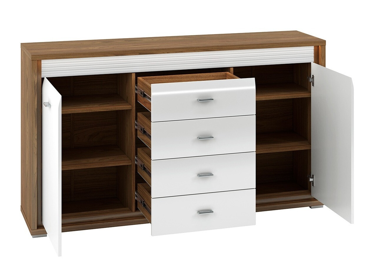 Kommoden Madison H103 (Weiss glänzend)