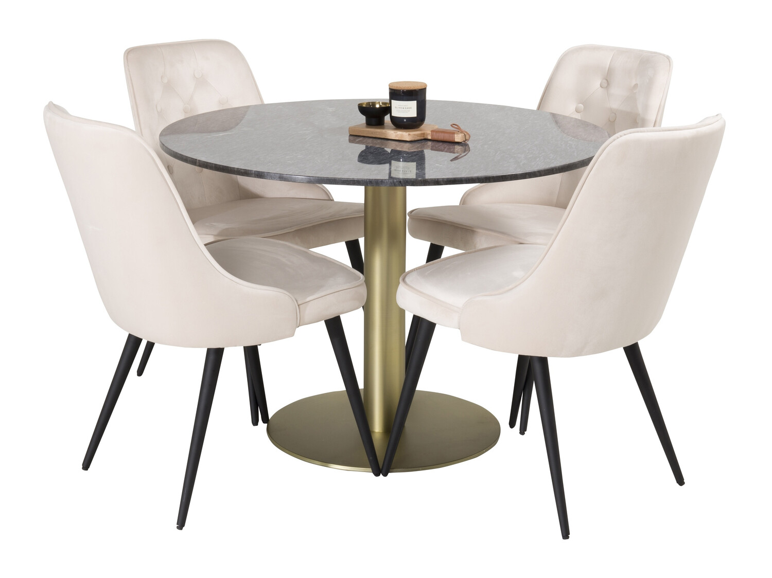 Essgruppe Dallas 370 (Beige + Schwarz)
