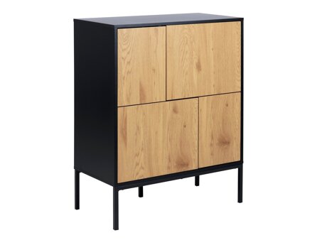 Sideboard Norsica Sevferi 146 (Wildeichenholzoptik + Schwarz)