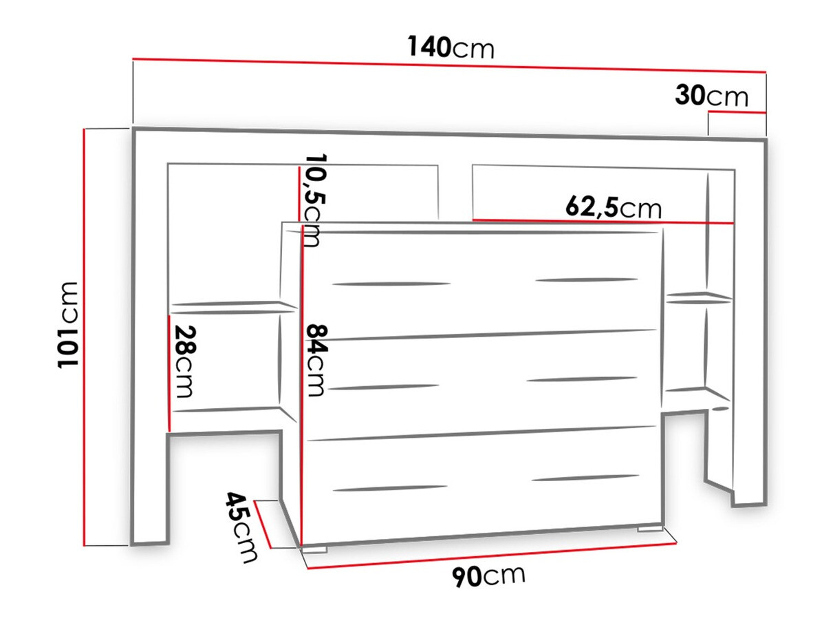 Kommoden Aestas I (Weiss + Schwarz glänzend)
