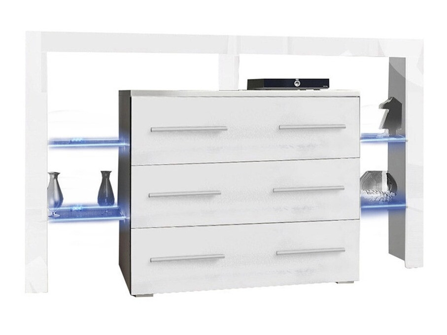 Kommoden Aestas I (Weiss + Weiss glänzend)