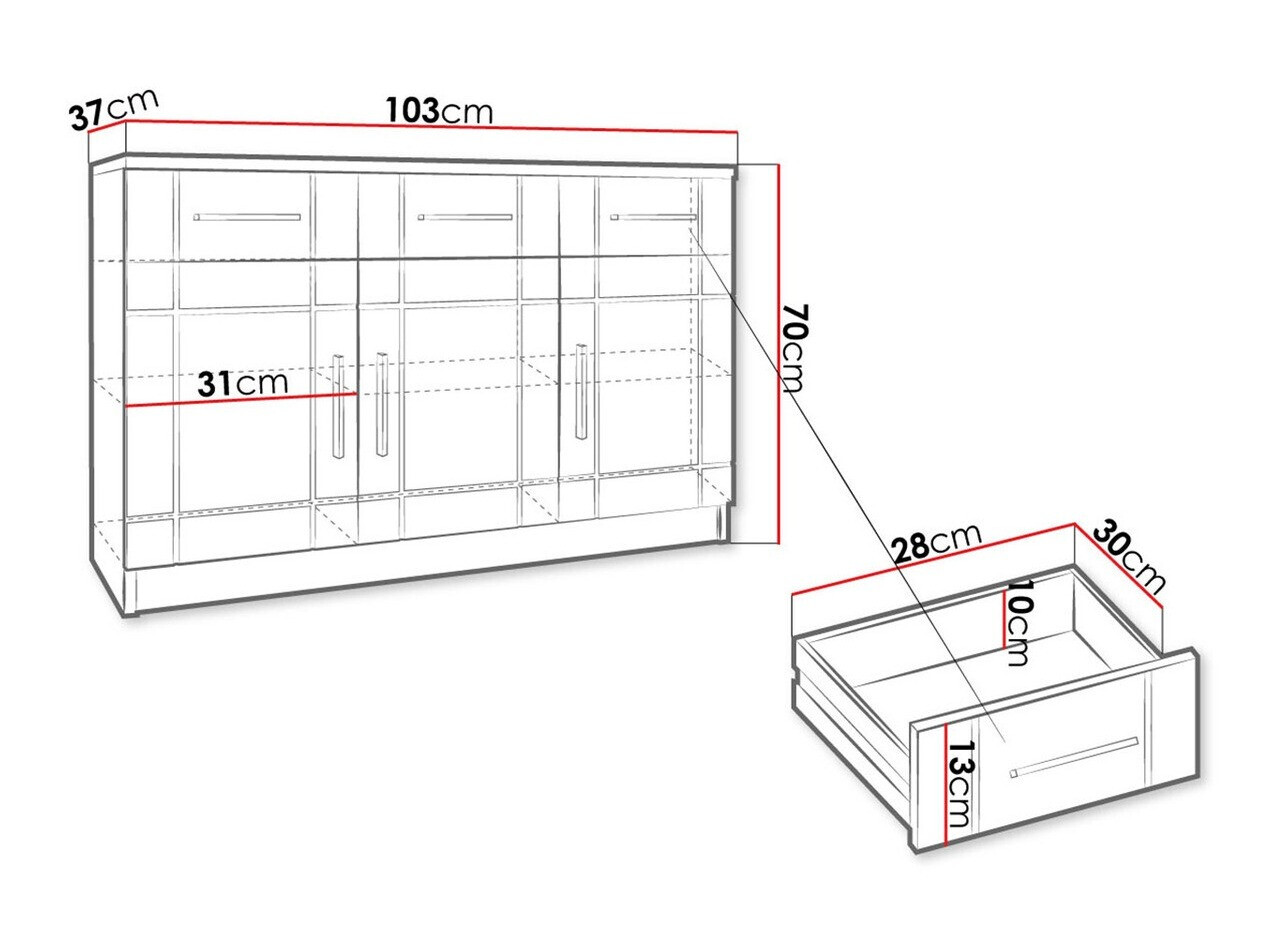Kommoden Bacces I (Sonoma eichenholz)