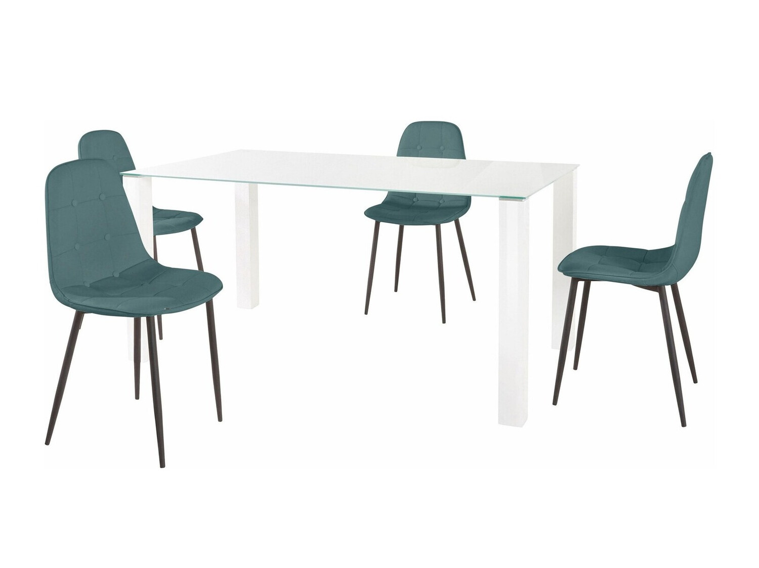 Essgruppe Denton 268 (Weiss + Schwarz + Türkis)
