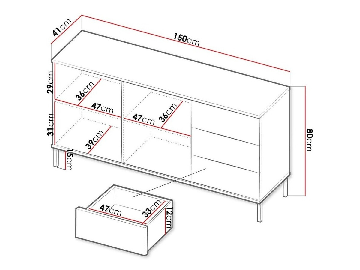 Kommode Lomsore 104 (Helles Holz)