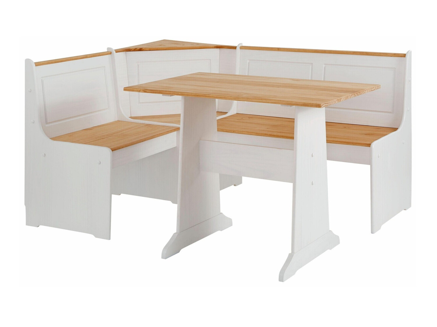 Küchenecke Denton 204 (Weiss + Kiefernholzoptik)