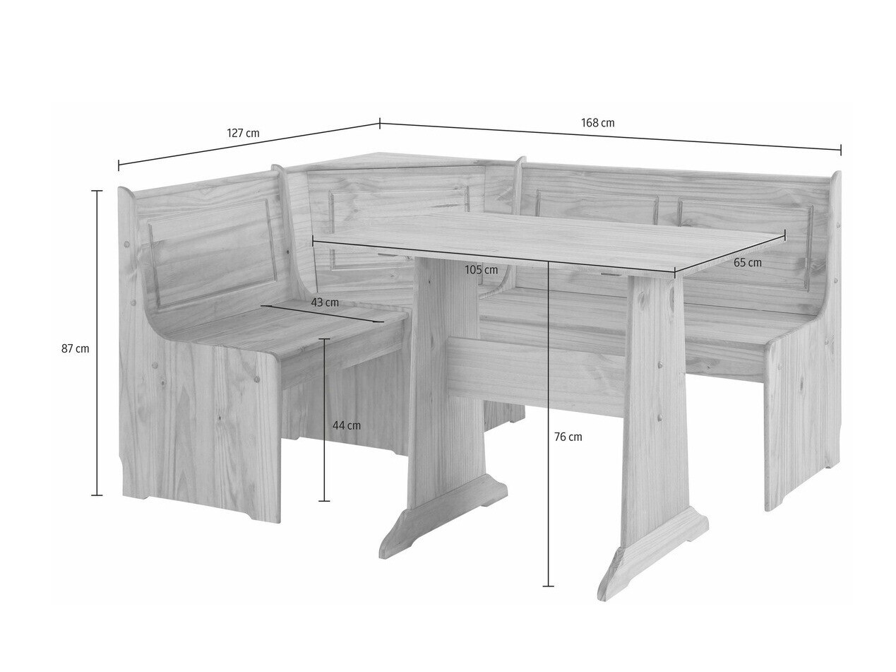 Küchenecke Denton 204 (Weiss + Kiefernholzoptik)