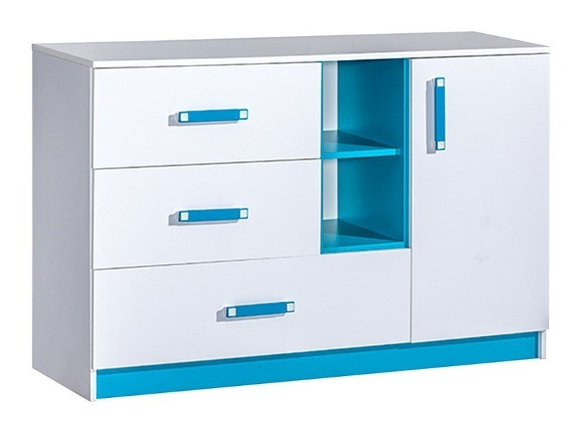 Kommode Sorviru 101 (Weiss + Türkis)