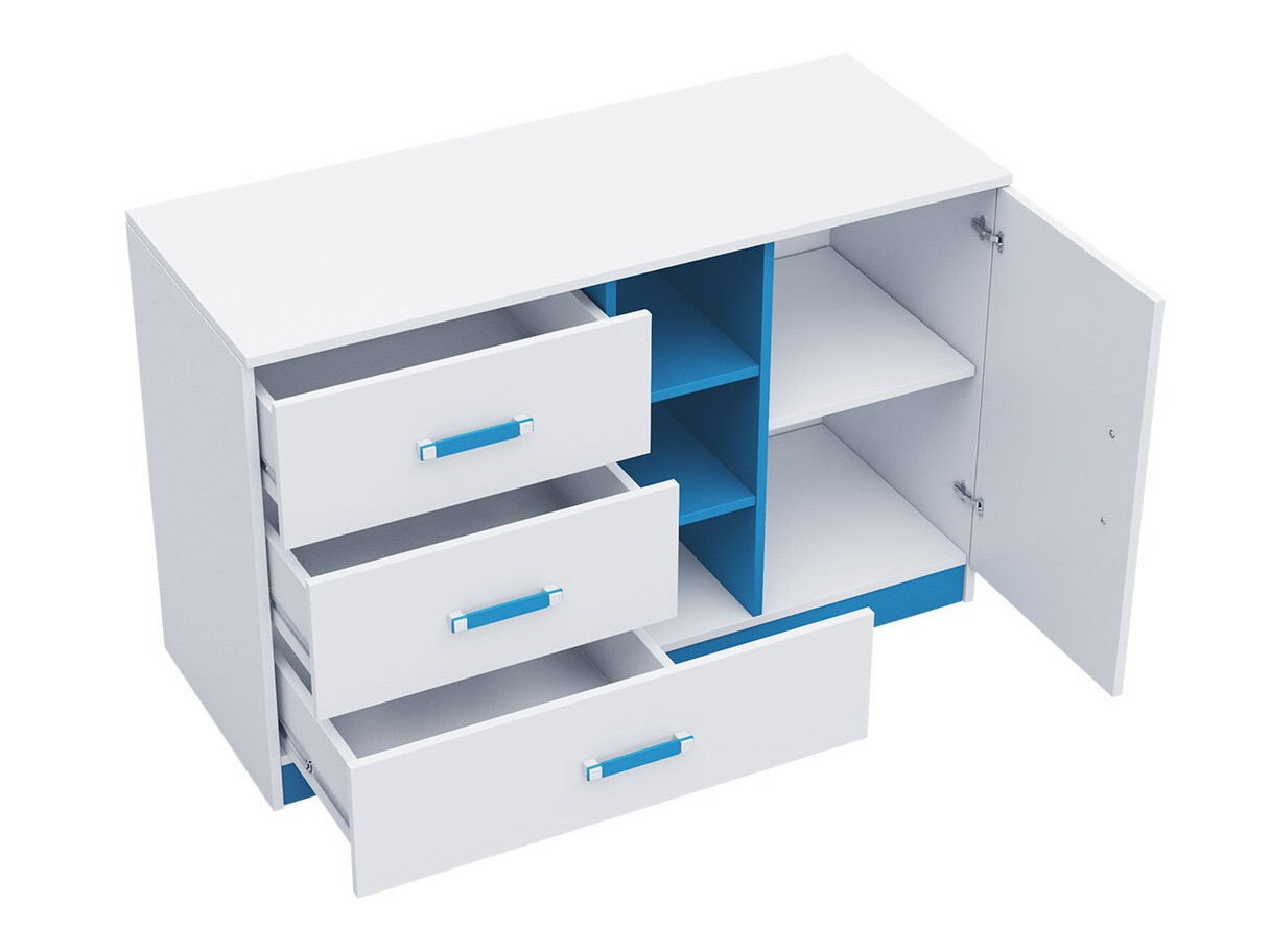 Kommode Sorviru 101 (Weiss + Türkis)