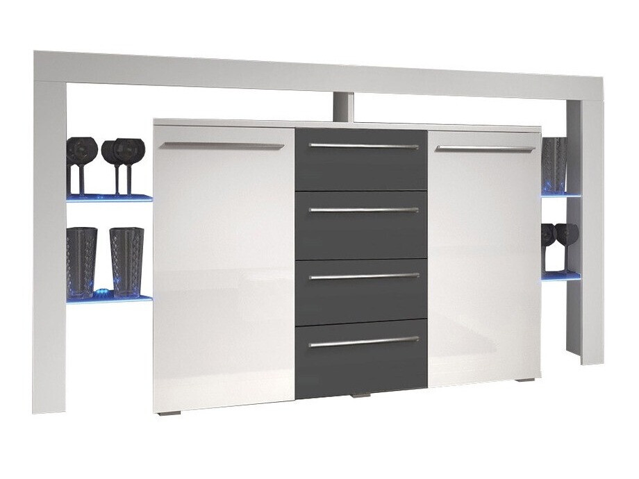 Kommoden Aestas (Weiss + Glanzgrau)