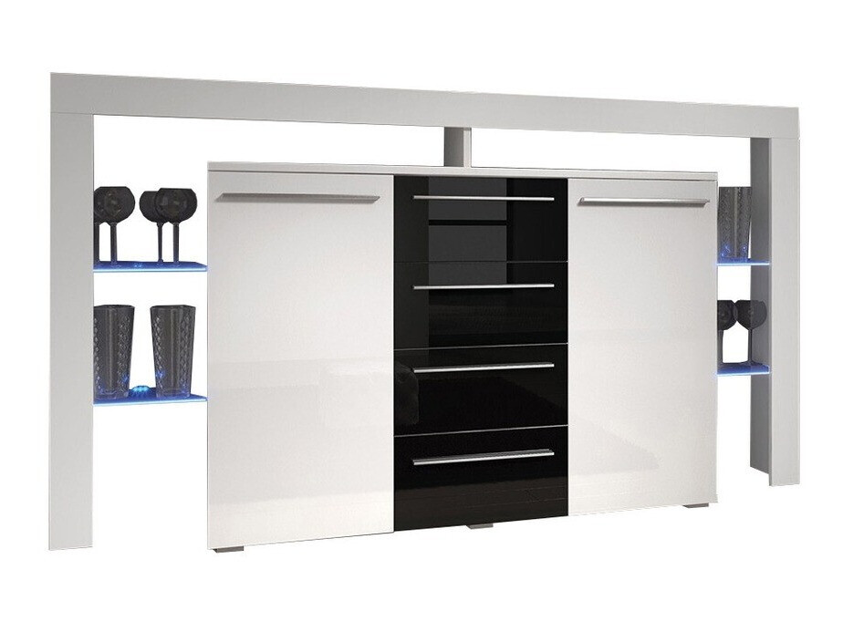 Kommoden Aestas (Weiss + Schwarz glänzend)