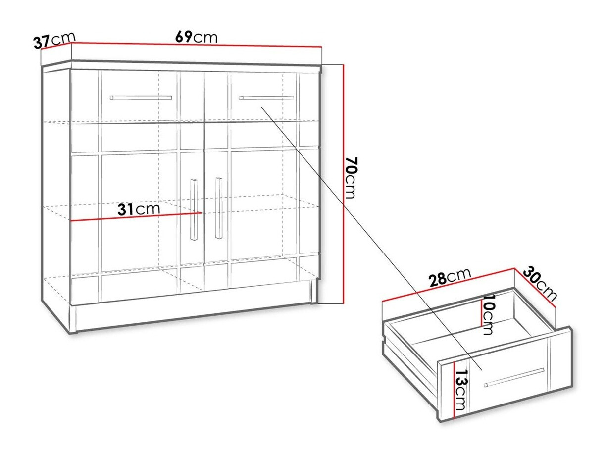 Kommoden Bacces (Sonoma eichenholz)