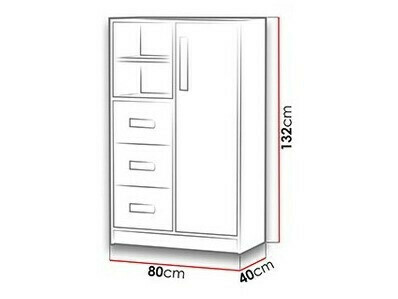 Kommoden Akron C108 (Grau + Weiss + Lila)