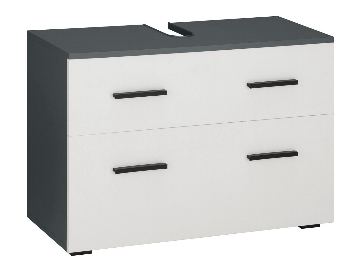 Stehender Badezimmerschrank für ein Waschbecken Larlori 101 (Anthrazit + Weiss)