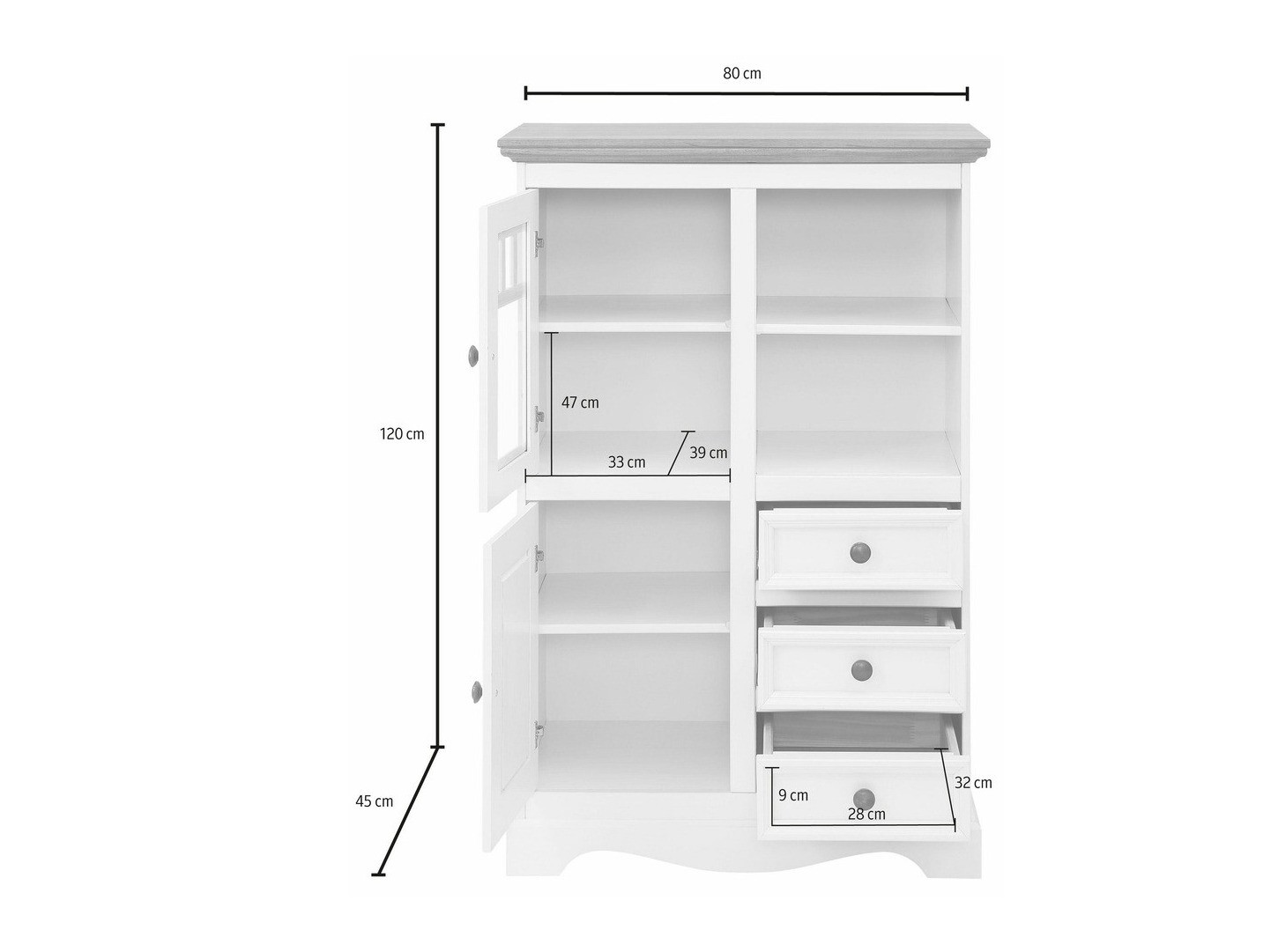 Kommoden Fentivo 104 (Kiefernholzoptik)