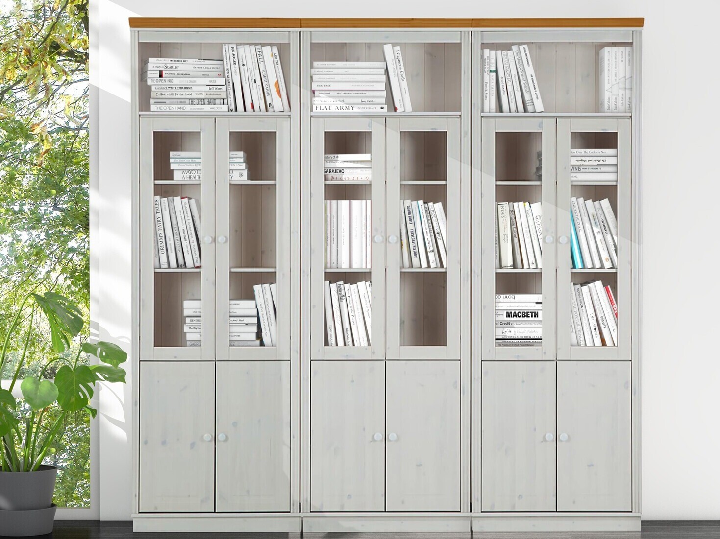 Regalset Saltoro 109 (Weiss + Eichenholzoptik Honig)