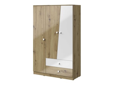Kleiderschrank Mirelbu 102 (Artisan Eichenholzoptik + Weiss glänzend)