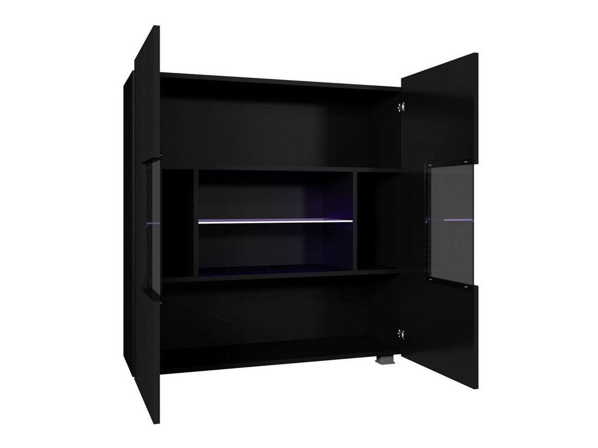Sideboard Tivdalu 100 (Schwarz + Schwarz glänzend)
