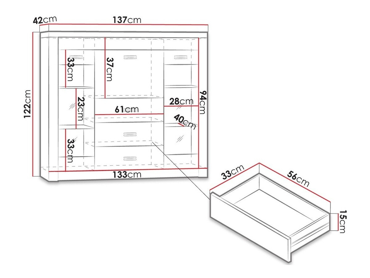 Kommoden Serfeno 105 (Craft weiss)