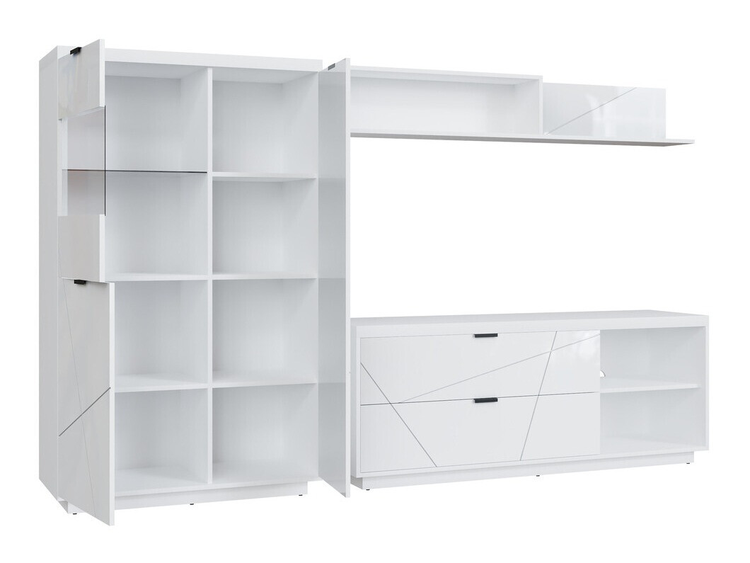 Wohnzimmer-Set Fivale 111 (Weiss glänzend + Weiss)