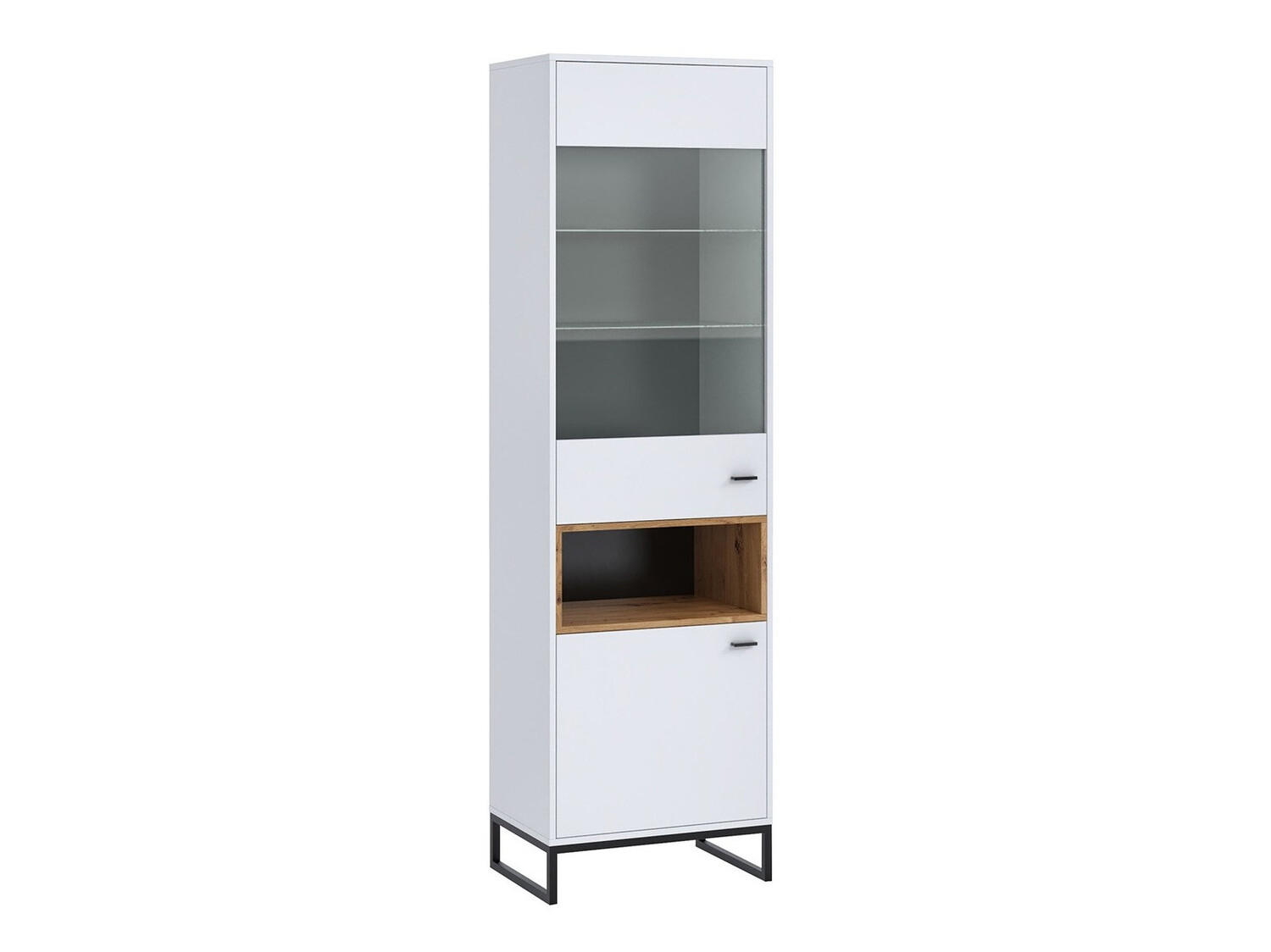 Regal Baltesi 120 (Weiss + Artisan Eichenholzoptik)