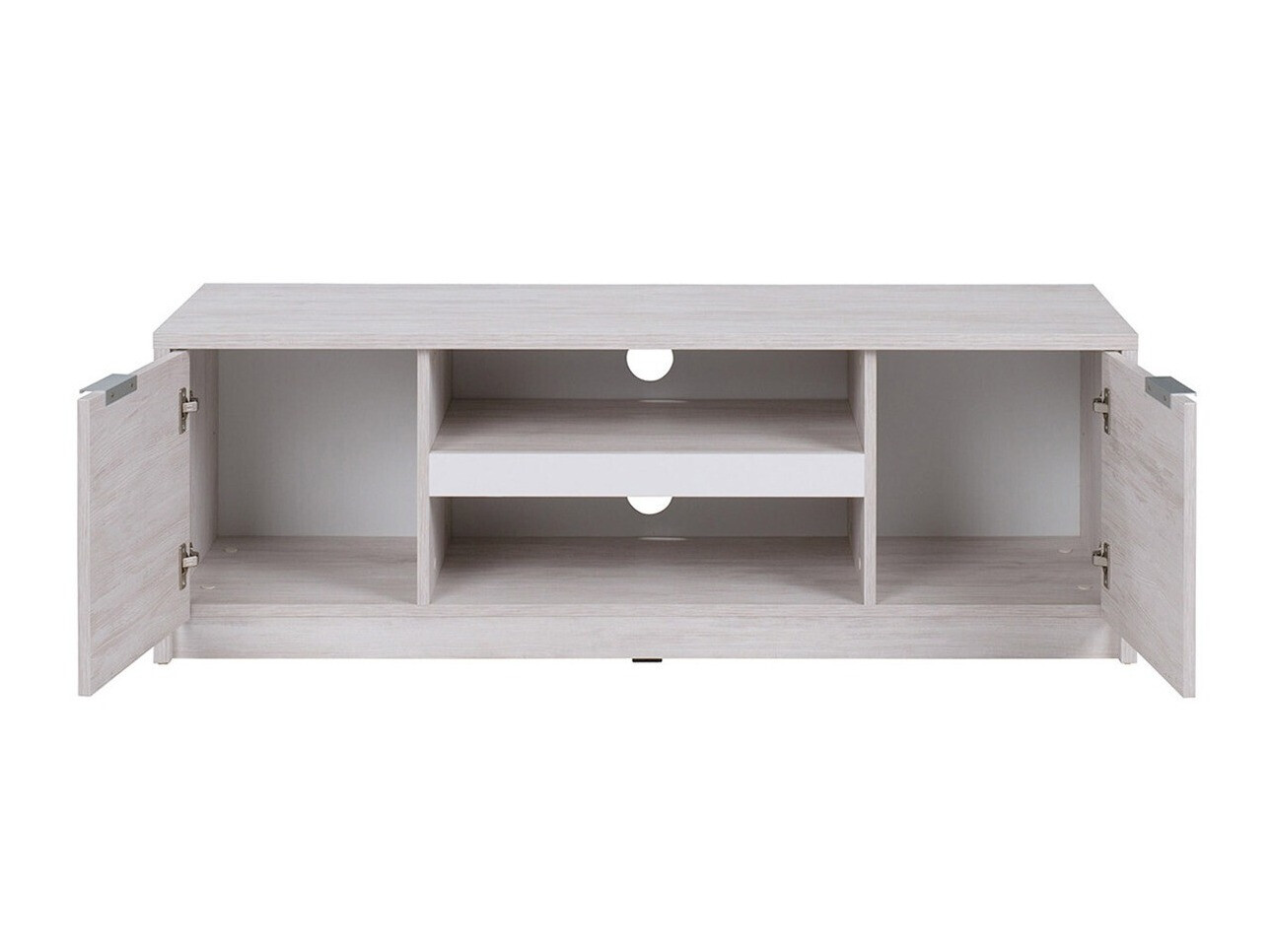 Wohnzimmer-Set Fivelbo 114 (Klostereiche + Schwarz glänzend)