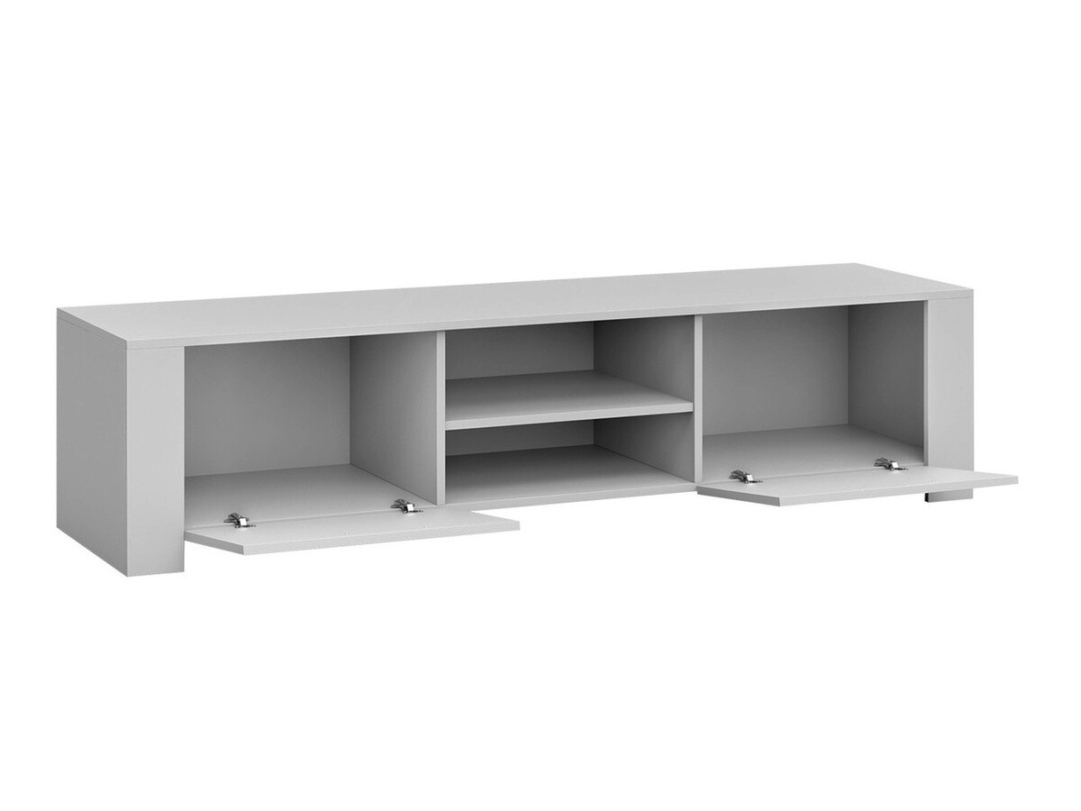 TV-Möbel Uva II (Weiss + Schwarz glänzend)