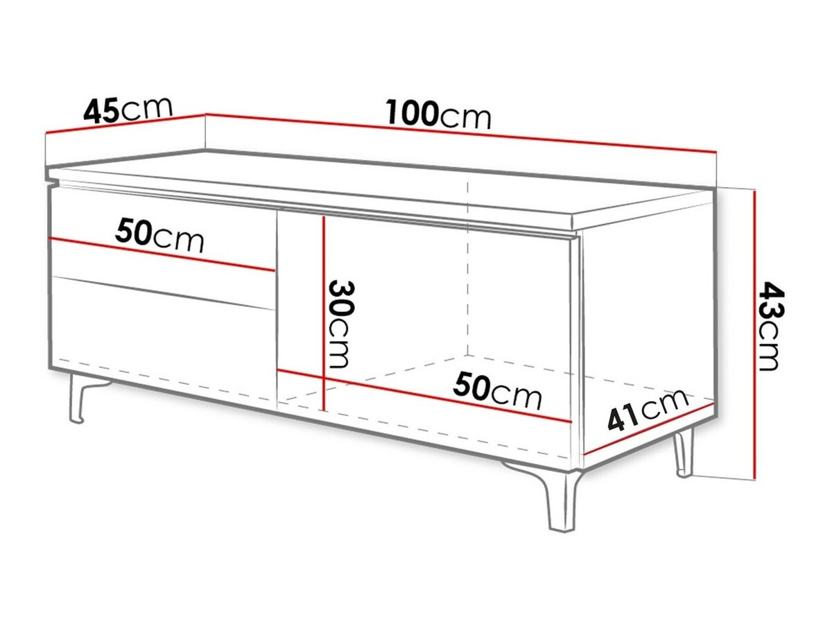 TV-Möbel Uva IV (Weiss + Weiss glänzend)