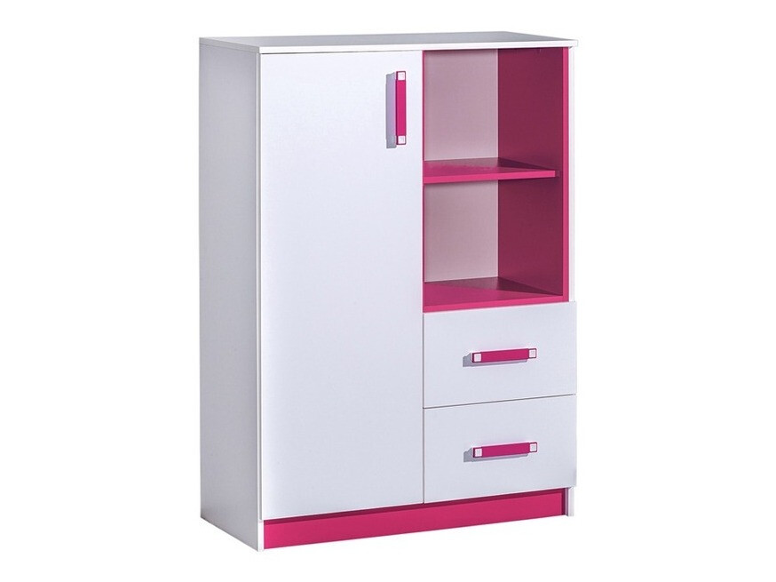 Kommode Lorlare 105 (Weiss + Rosa)