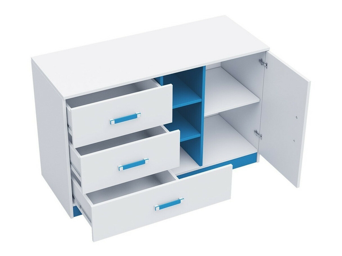 Kommode Lorlare 107 (Weiss + Grau)
