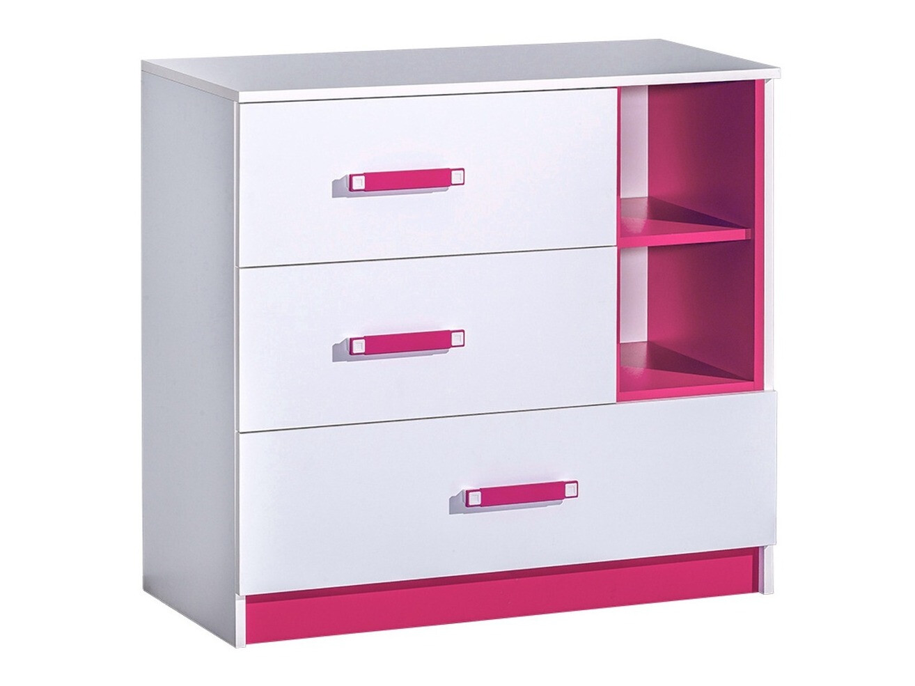 Kommode Lorlare 108 (Weiss + Rosa)
