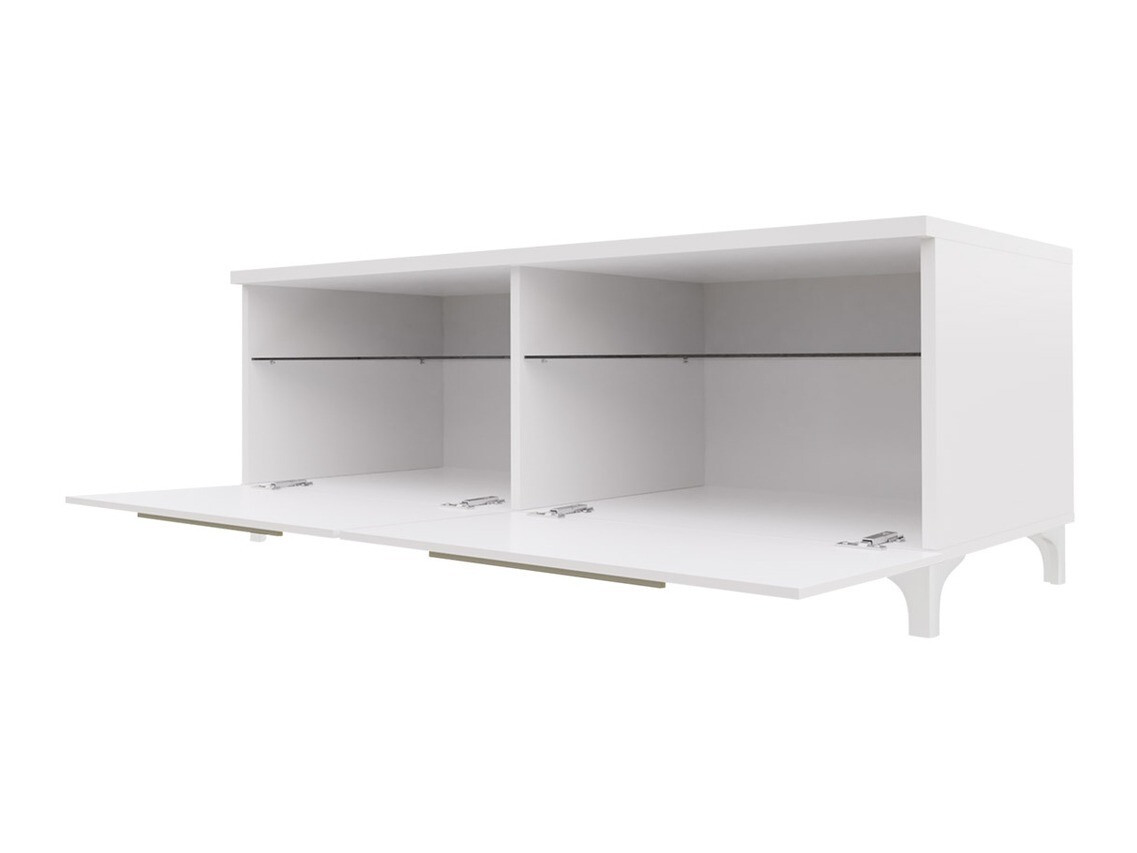 TV-Möbel Uva V (Weiss + Glanzgrau)