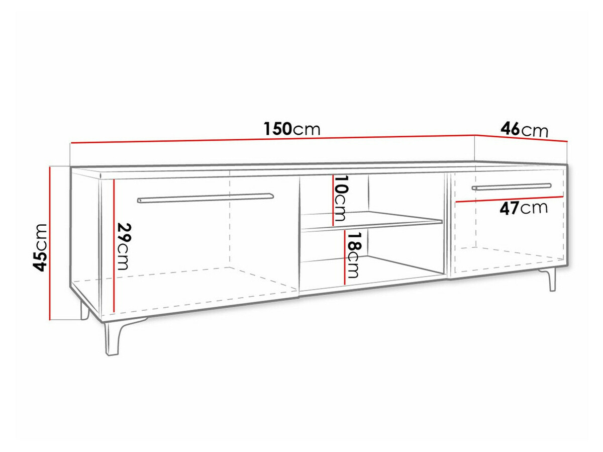 TV-Möbel Uva V (Weiss + Weiss glänzend)