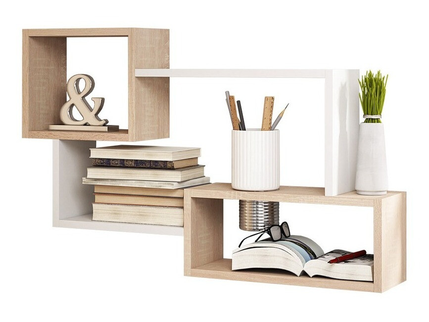 Wandregal Sarasota 106 (Sonoma eichenholz + Weiss)