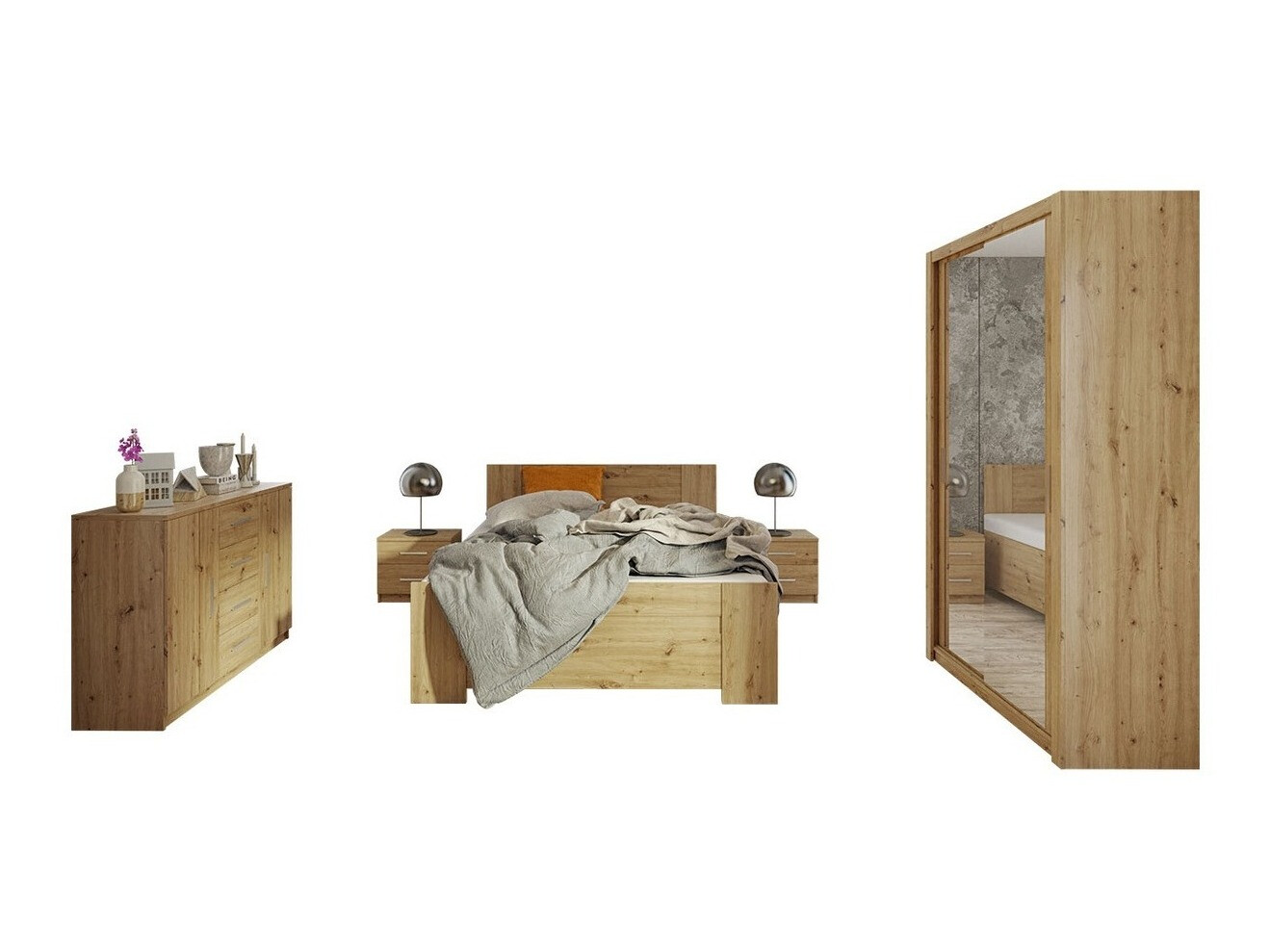 Schlafzimmer-Set Catromi 112 (Artisan-Eiche)