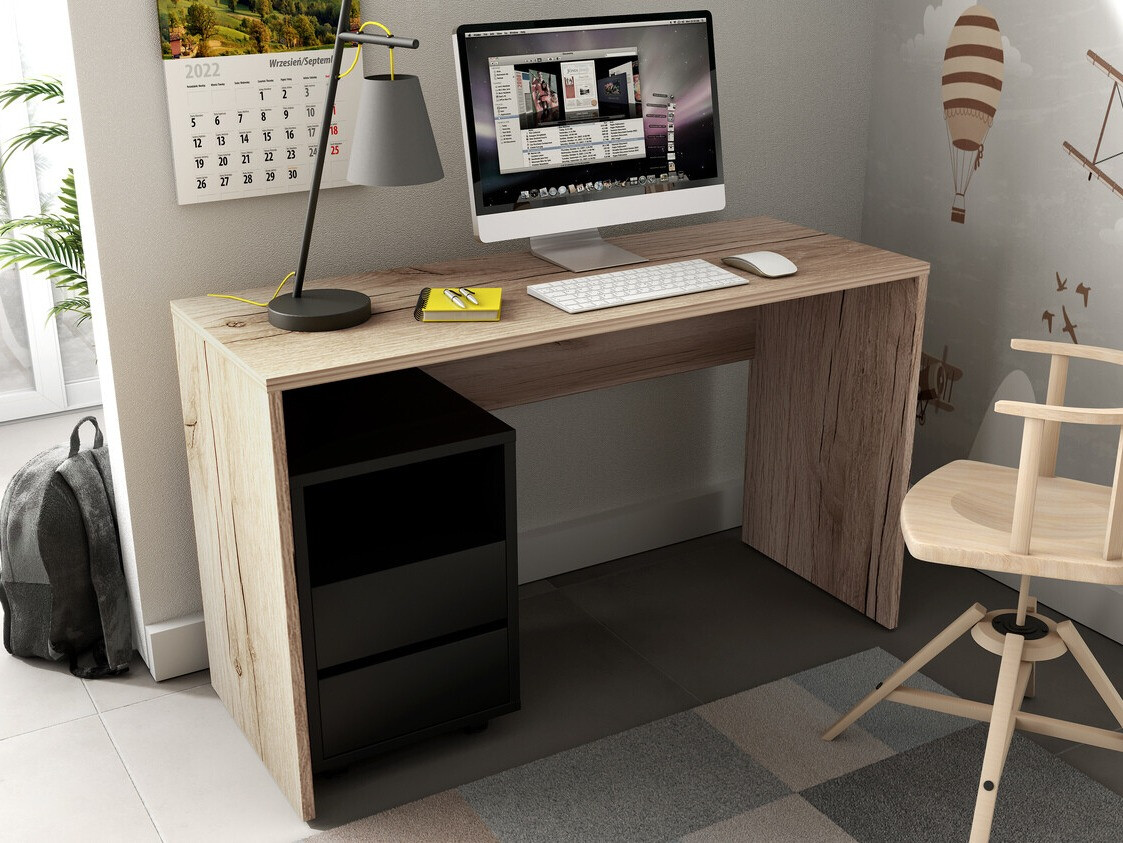 Bürotisch Austin 347 (Eichenholzoptik hell + Schwarz)