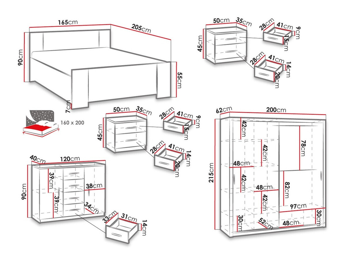 Schlafzimmer-Set Catromi 114 (Artisan-Eiche)