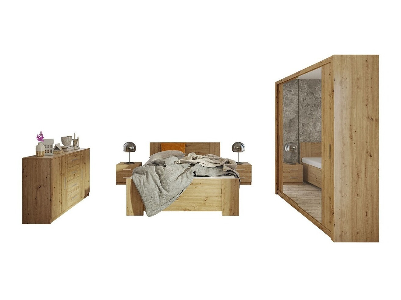 Schlafzimmer-Set Catromi 121 (Artisan-Eiche)