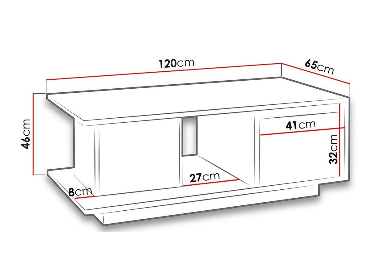 Couchtisch Fivelbo 103 (Klostereiche + Schwarz glänzend)