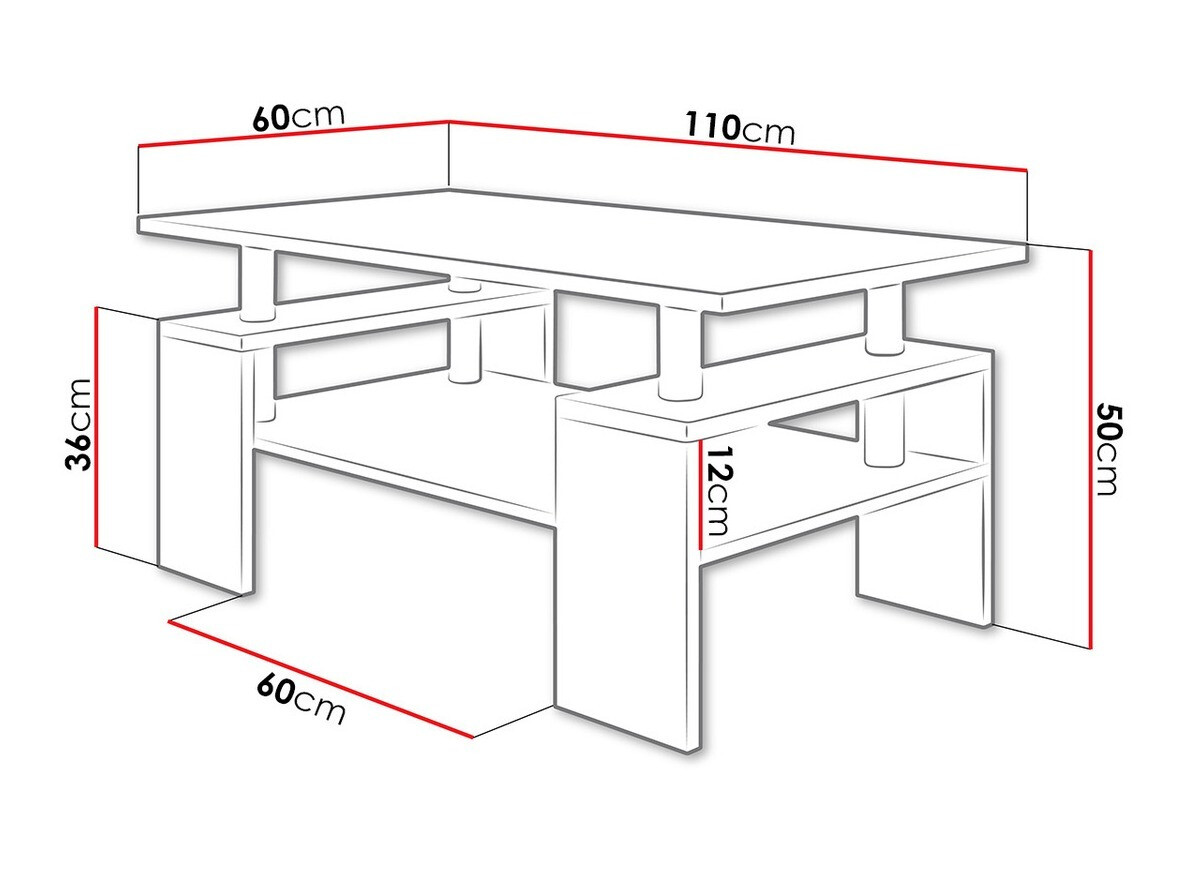 Couchtisch Fortunal (Sonoma eichenholz)