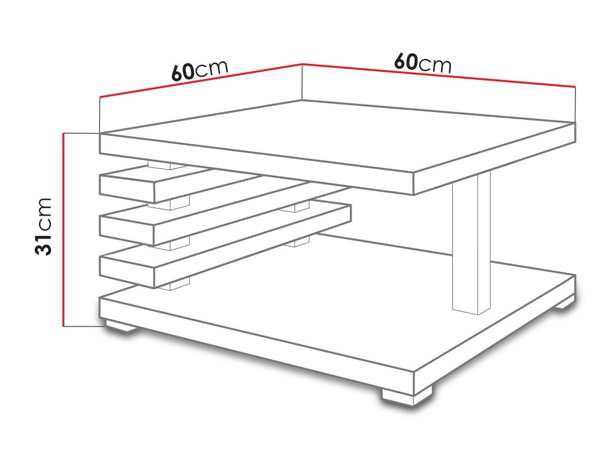 Couchtisch Goodyear 122 (Matt weiss)