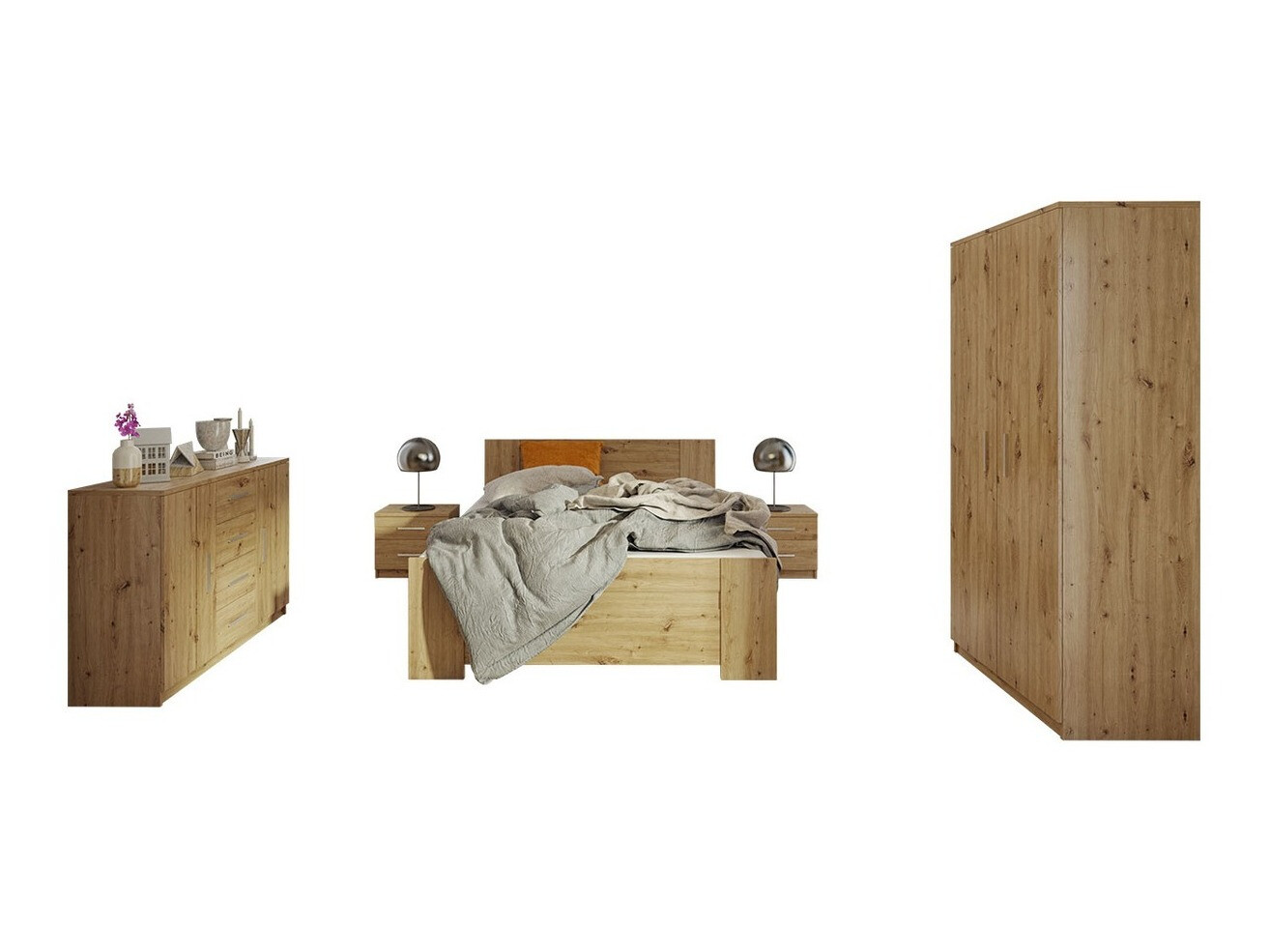 Schlafzimmer-Set Catromi 122 (Artisan Eichenholzoptik)