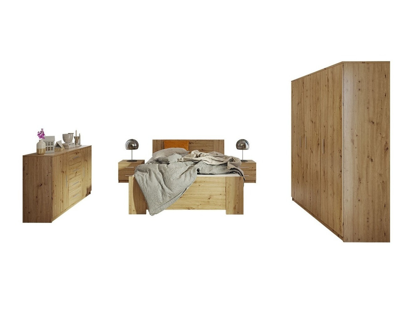 Schlafzimmer-Set Catromi 123 (Artisan Eichenholzoptik)